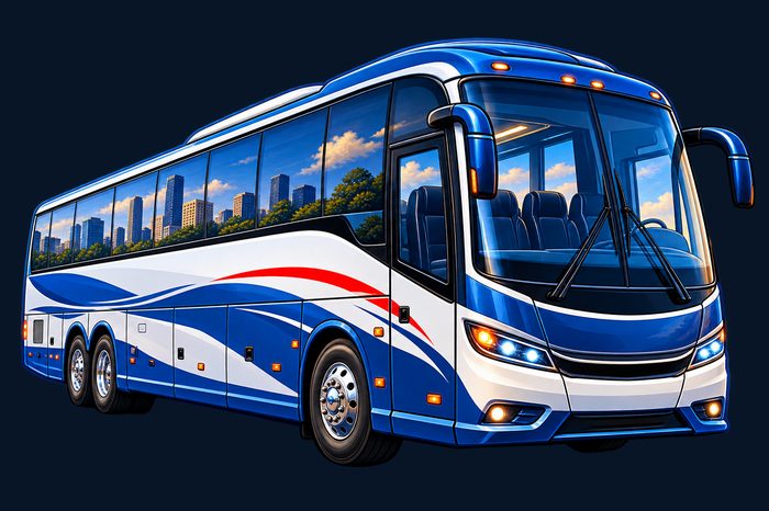 Illustration of an intercity coach bus