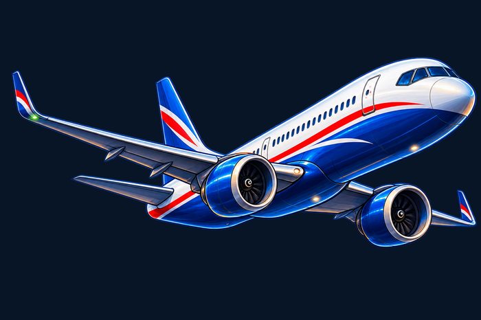 Illustration of a commercial airplane