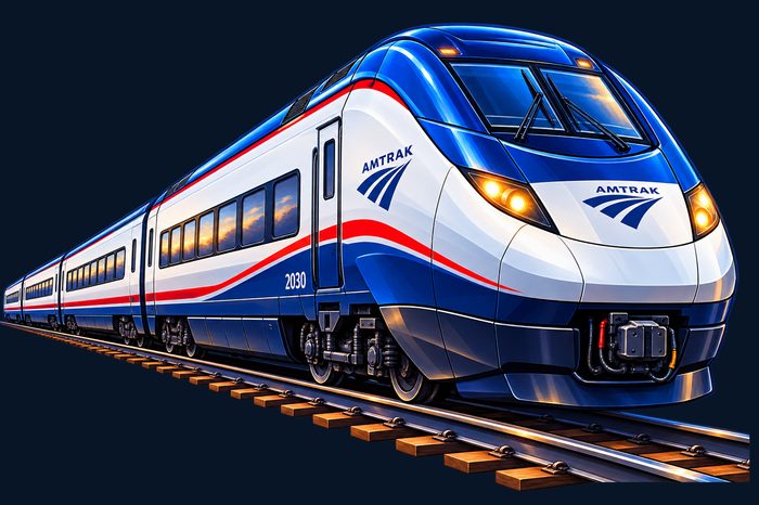 Illustration of an Amtrak train